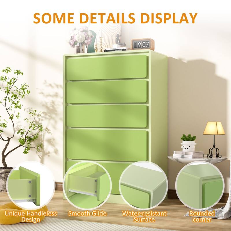 VEIKOUS 5-Drawer Chest of Dresser Storage Clothes Organizer for Bedroom, Organizers and Storage with Anti-Tipping Device