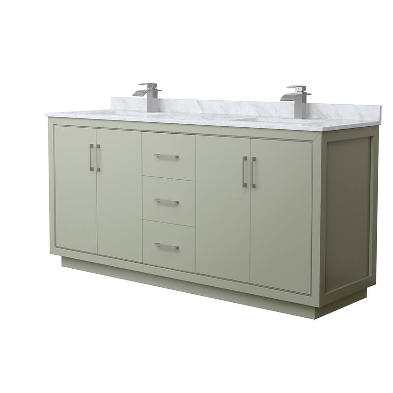Wyndham Collection WCF1111-72D-NAT-MXX Icon 72" Free Standing Double - Light Green / Brushed Nickel Hardware
