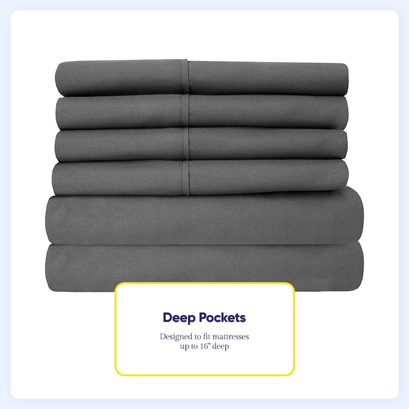 Soft Brushed Microfiber 7-piece Split King Sheet Set - 4 Pillowcases
