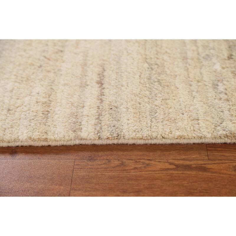 Hand Knotted Oriental 100% Wool Carpet Modern Tribal Beige & Ivories Moroccan Area Rug - 8' 1'' X 5' 8''