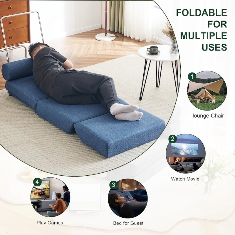 Single Sofa Chair Foldable Single Sofa Bed with Pillow,Portable Foldable Sofa Bed,Leisure Sofa Chair,Easy to Store