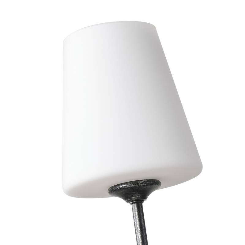 Modern 4-Light Kitchen Island Chandelier with Milky White Glass Shades