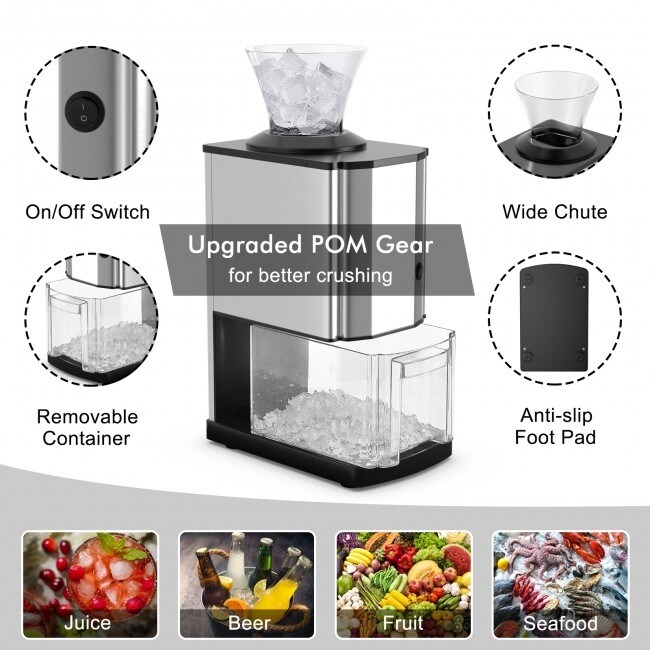 Electric Stainless Steel Professional Ice Crusher - 6.5