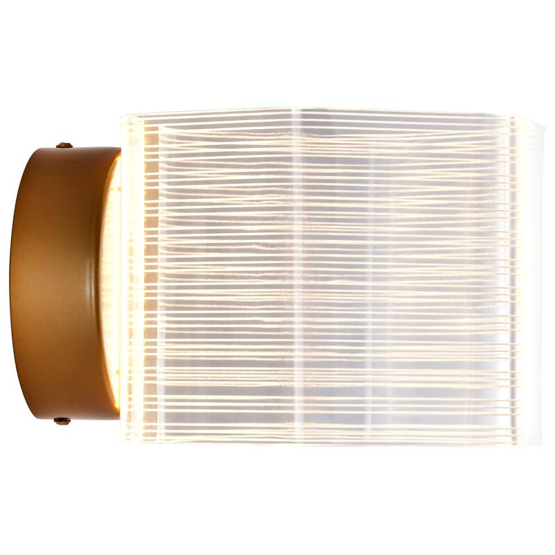 Kenzo LED 1 Light Wall Sconce Vintage Brass Finish Light Guide Panel - Polished Anodized Bronze