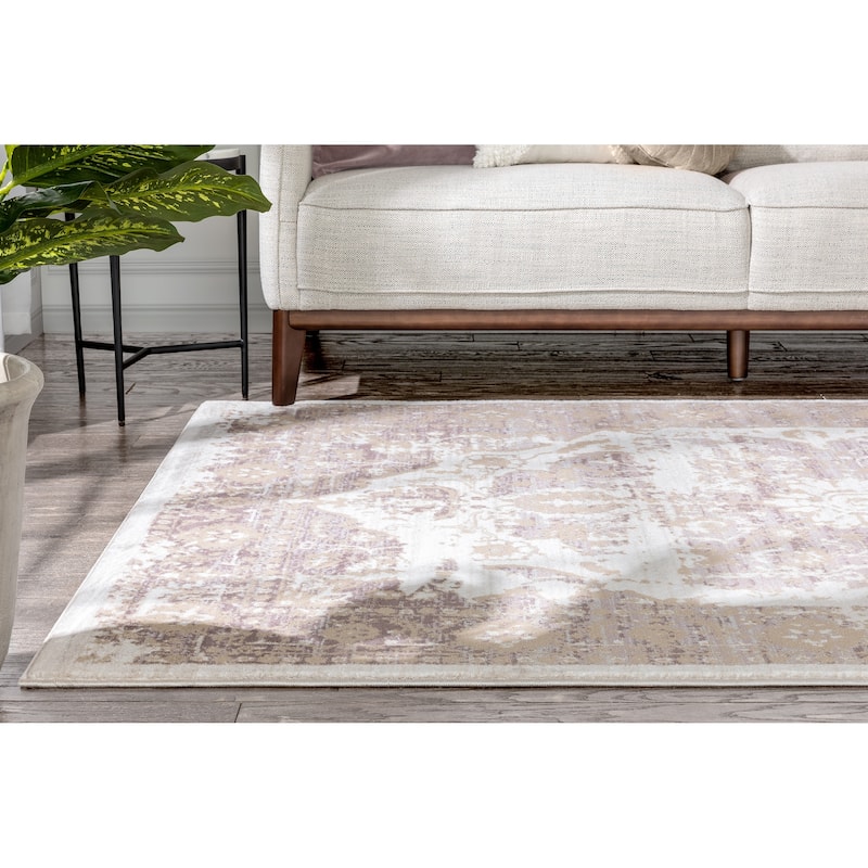 Well Woven Modern Distressed Vintage Medallion Area Rug - 7'10" x 10'6"