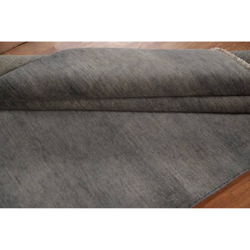 Gray Gabbeh Modern Area Rug Handmade Wool Carpet - 4'9" x 6'4"