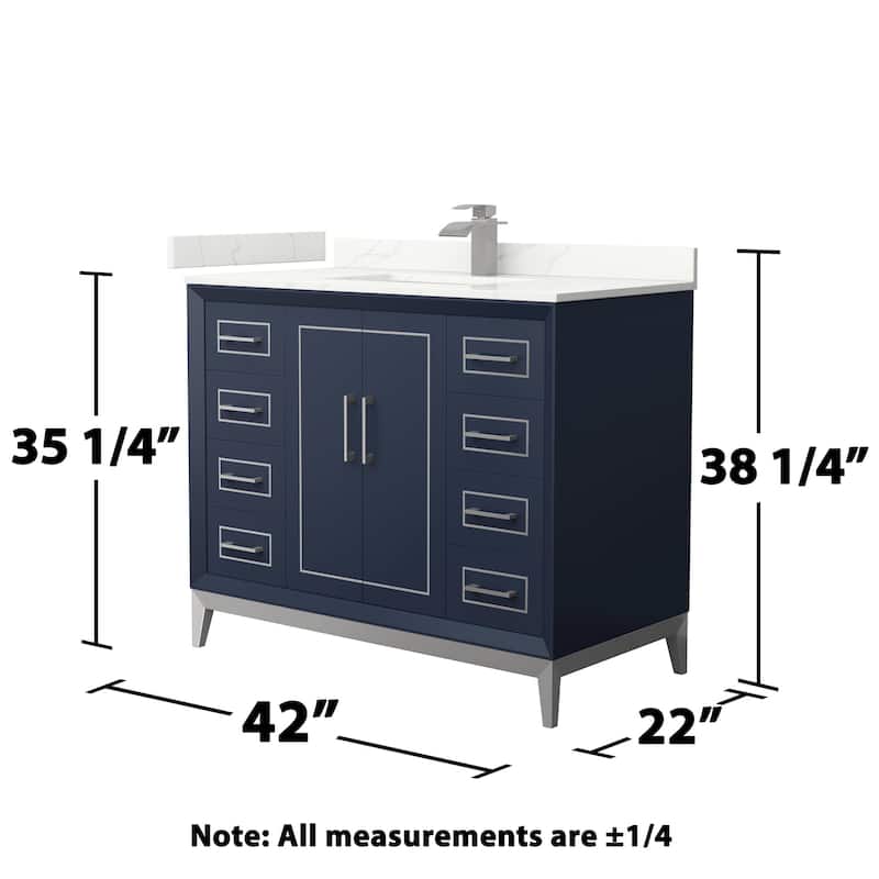 Wyndham Collection WCH515142S-QTZ-UNSMXX Marlena 42" Free Standing