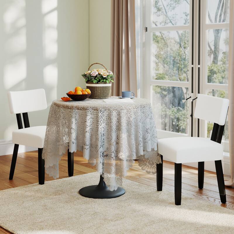 Mid-century Fabric Upholstered Dining Chairs in Black Legs