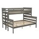 preview thumbnail 19 of 22, Twin XL over Queen Size Solid Wood Bunk Bed with Ladder and Fence for Kids