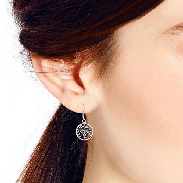 925 sterling silver wicca pentagram earring earrings jewelry art 925 sterling silver wicca pentagram earring earrings jewelry art