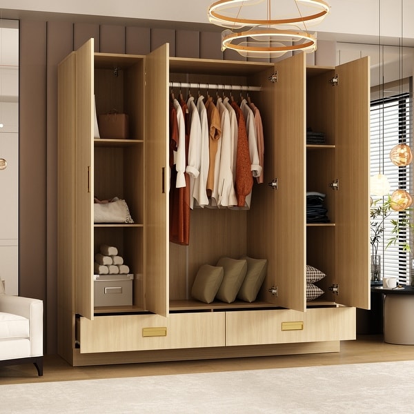 Large Wardrobe w Optional Top Cabinet Bedroom Accent Closet Cabinet