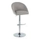 preview thumbnail 27 of 84, Porch & Den Livesey High Back Adjustable Bar Stool with Rounded T Footrest (Set of 2) Grey Fabric/Chrome Metal