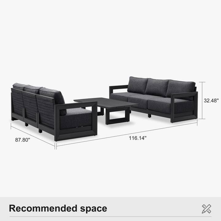 PURPLE LEAF Caesar Grey Sofas Sectionals 4-18 Piece with 9.6" Thick Cushion for Yard Porch Deck Outdoor Patio Conversation Sets