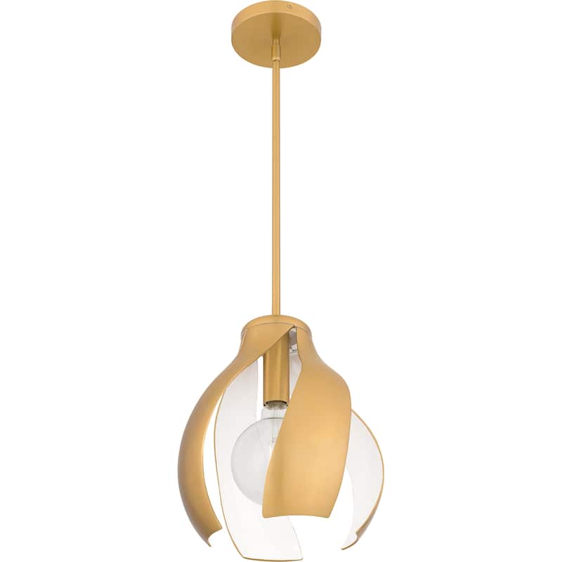 Kiko 1-Light Brushed Weathered Brass Pendant Light