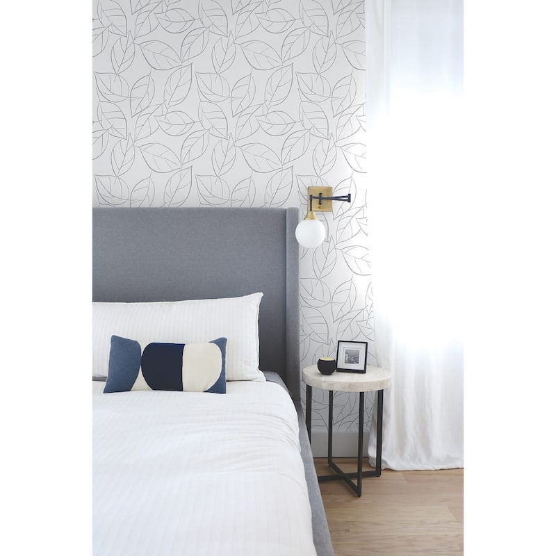 NextWall Tossed Leaves Peel and Stick Removable Wallpaper
