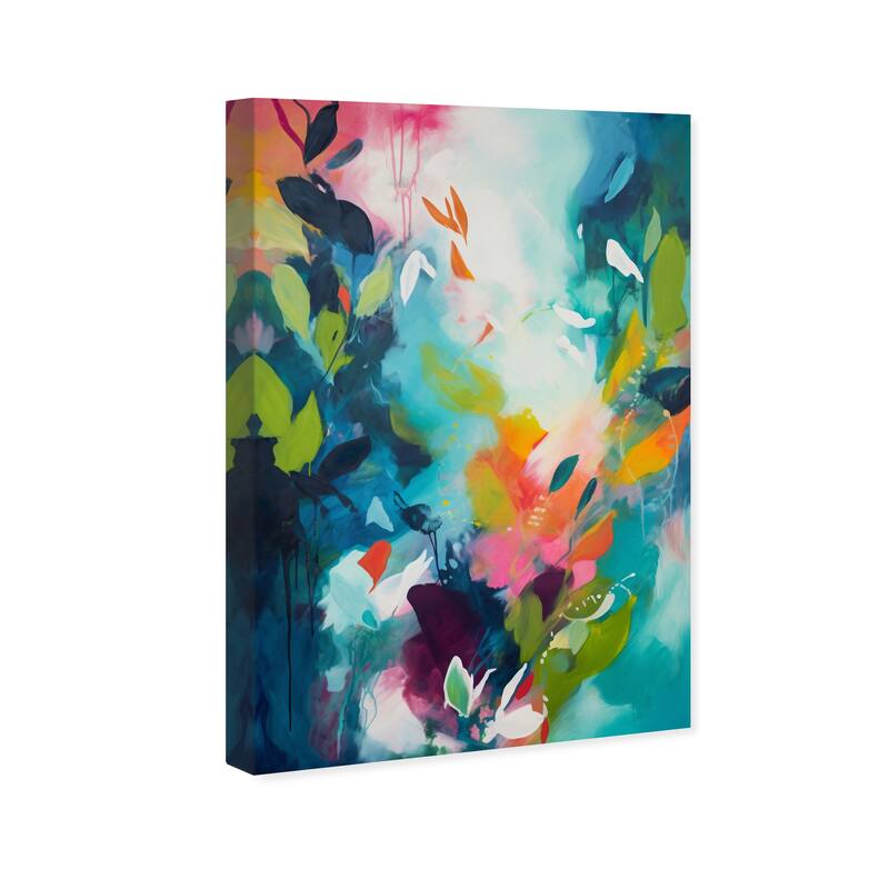 Wynwood Studio Abstract After Butterflies Flight Blue and Teal Modern & Contemporary Wall Art Canvas Print