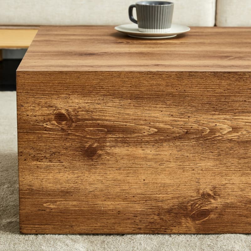 Modern MDF coffee table with wood texture pattern -stylish and durable design