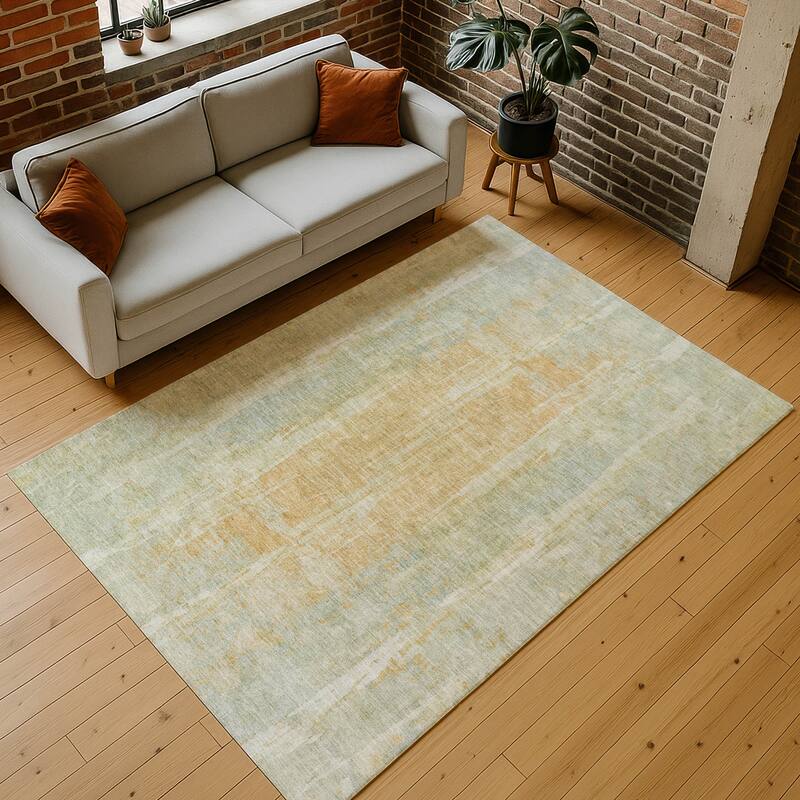 Machine Washable Indoor/ Outdoor Vintage Ombre Chantille Rug