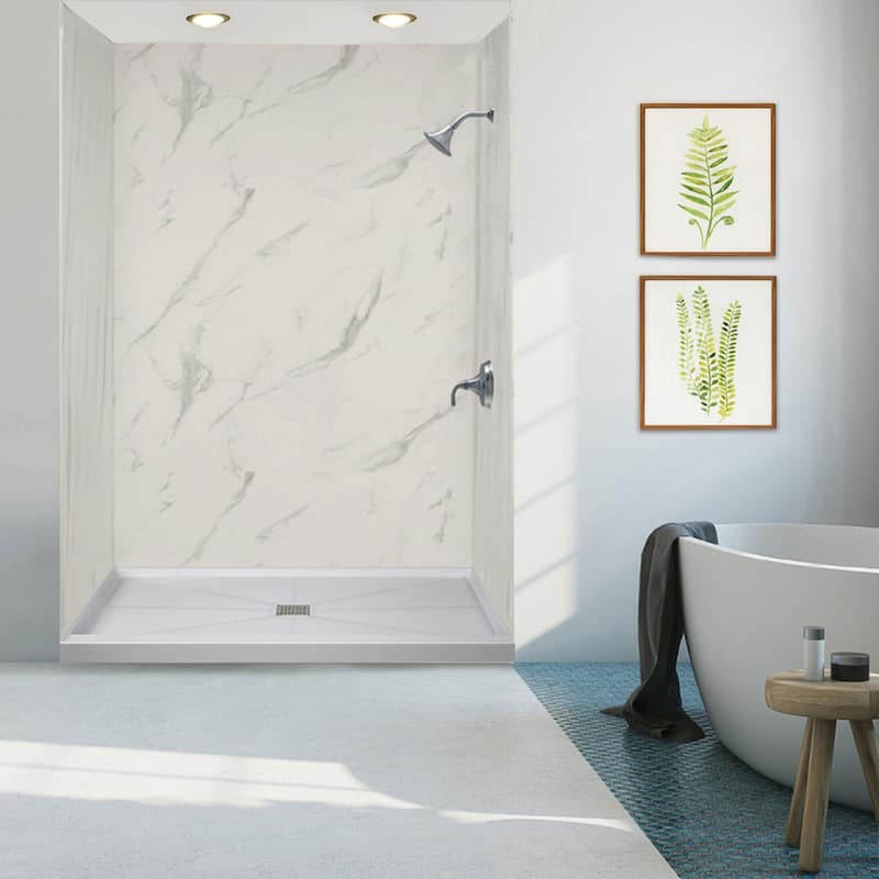 Transolid FL4836C-31 Linear 48-in L x 36-in W Single Threshold Shower Base with a Center Drain - 48-in L x 36-in W