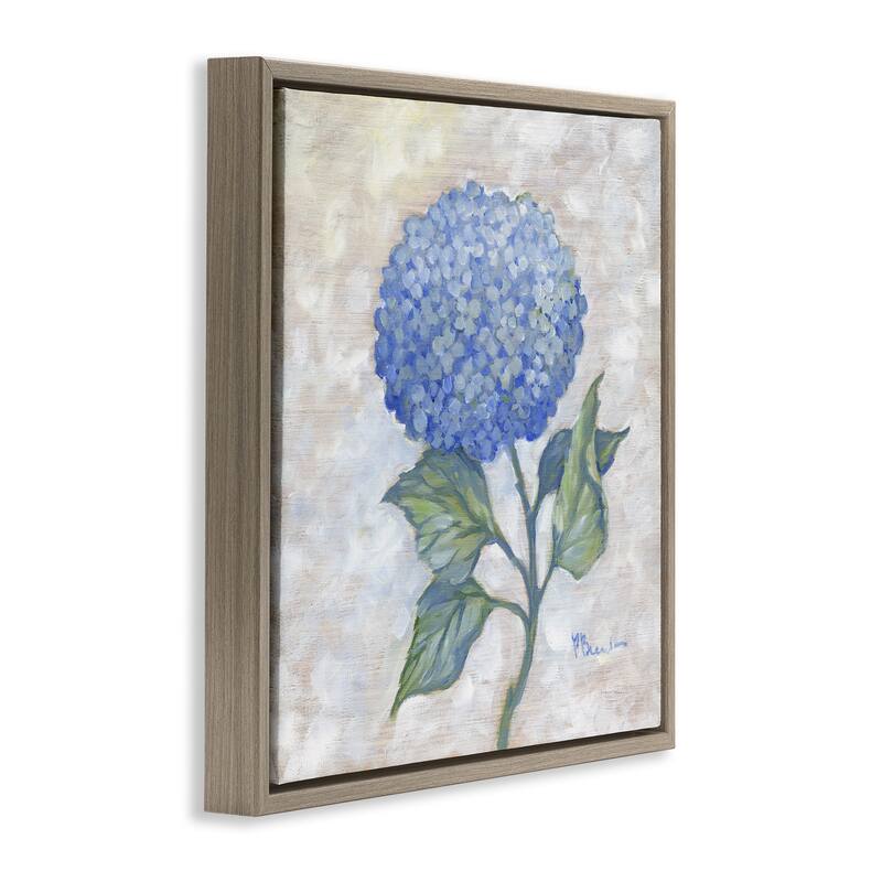 Stupell Traditional Blue Hydrangea Bloom Framed Floater Canvas Wall Art Design By Paul Brent