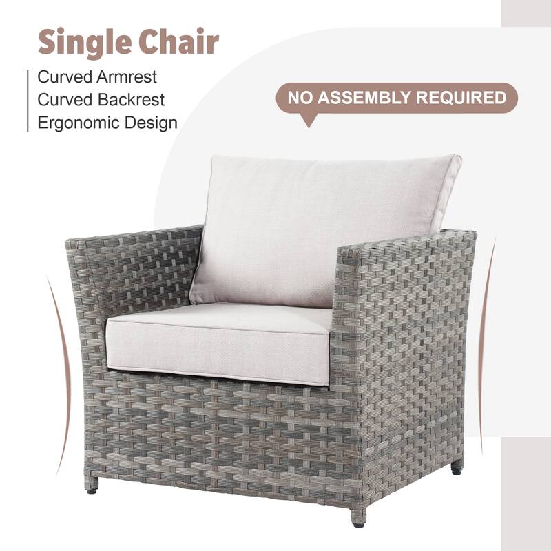 XIZZI 13-piece Outdoor Patio Wicker Furniture Set with Fire Table