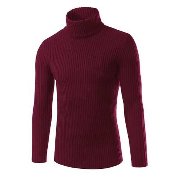 Shop Fashion Casual Turtleneck Sweater Men S Autumn And Winter Solid Color Vertical Sweater Overstock 27340526