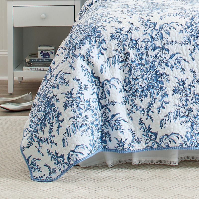 Laura Ashley Bedford Cotton Reversible Quilt Set