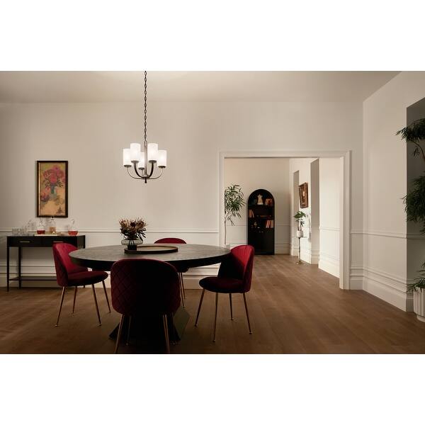 Kichler Lighting Kennewick 5Light Chandelier Black with Satin Etched