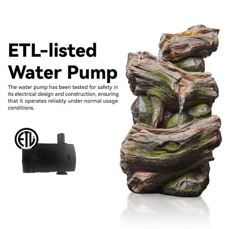 Polyresin Outdoor Rainforest Waterfall Fountain Weather Resistant with LED Lights