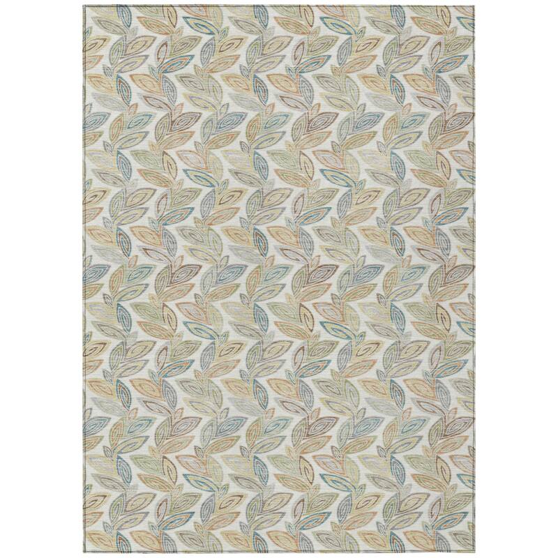 Machine Washable Indoor/ Outdoor Modern Rose Hill Chantille Rug