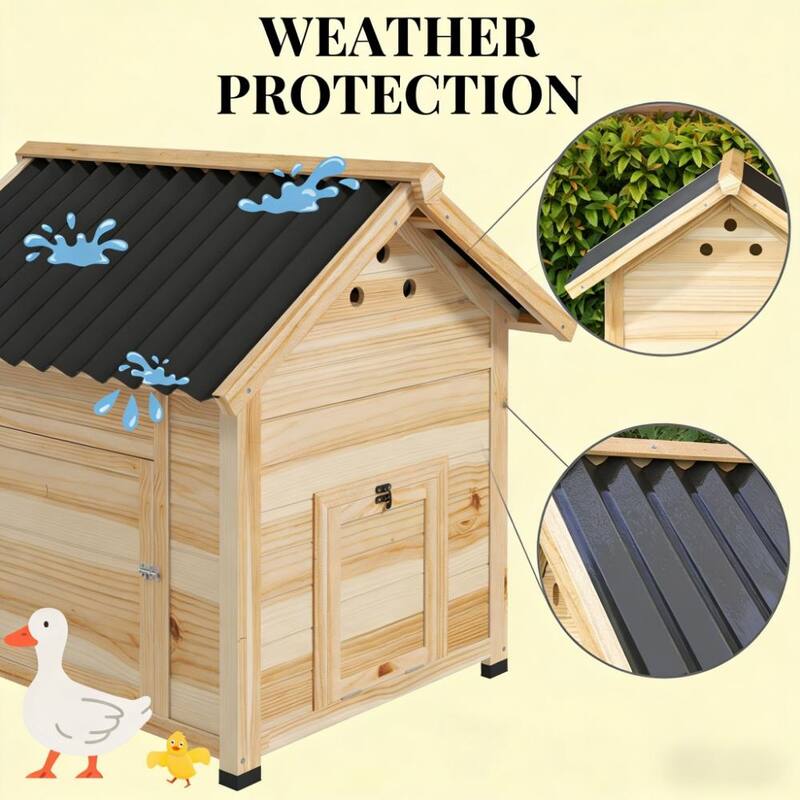 Pet Coop,Wooden House with Openable Roof