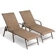 preview thumbnail 30 of 72, Outdoor Patio Lounger Aluminum Adjustable Chaise Lounge Chairs with Arms (Set of 2/4) - See Picture