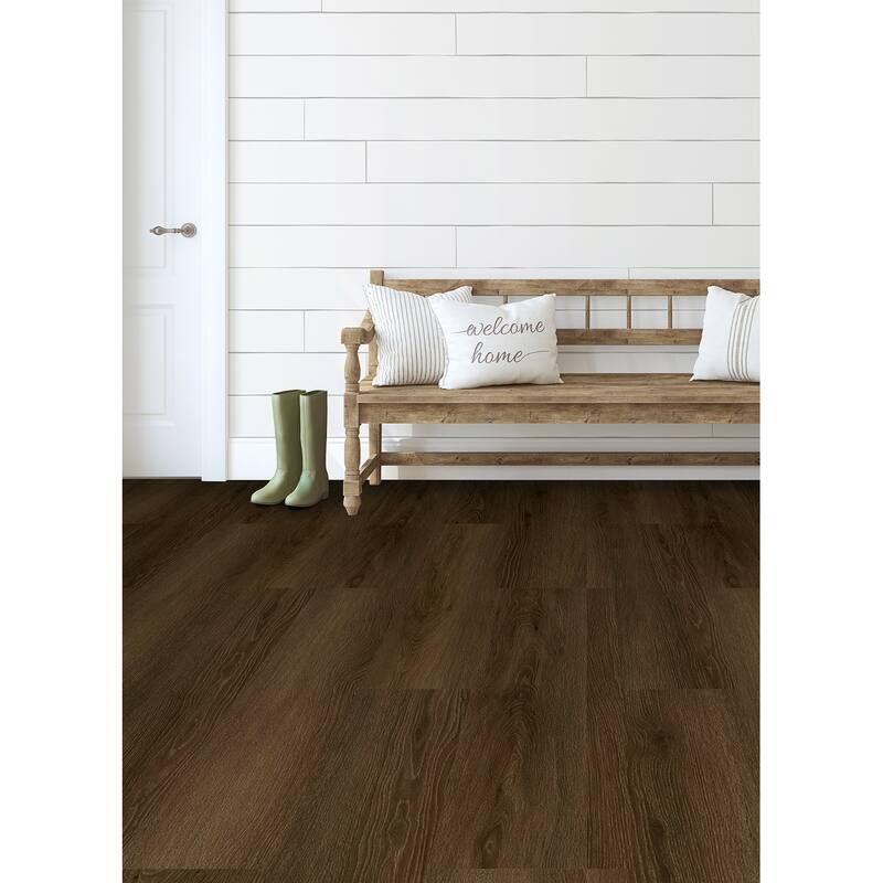 FloorPops Dark Oak Peel and Stick Wood Floor Planks