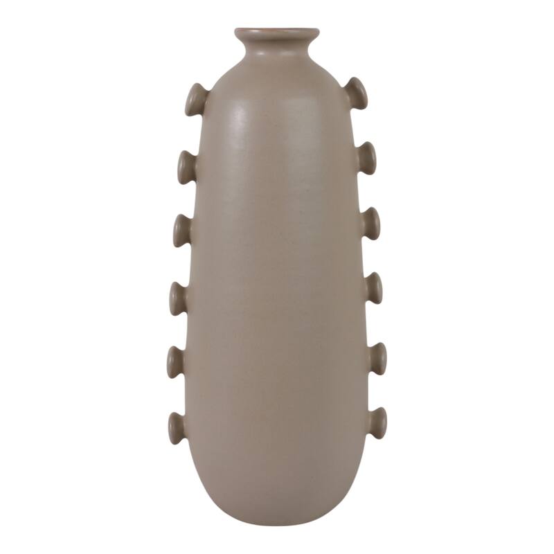 Unique Artistic Table Vase with Side Detailing - Tan
