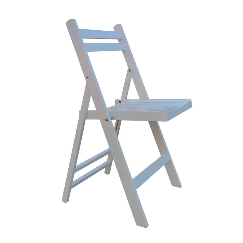 Versatile Slatted Wood Folding Chairs for All Occasions - White