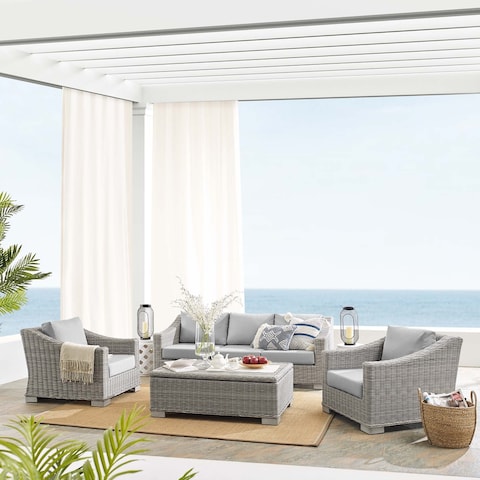 Conway Sunbrella® Outdoor Patio Wicker Rattan 4-Piece Furniture Set