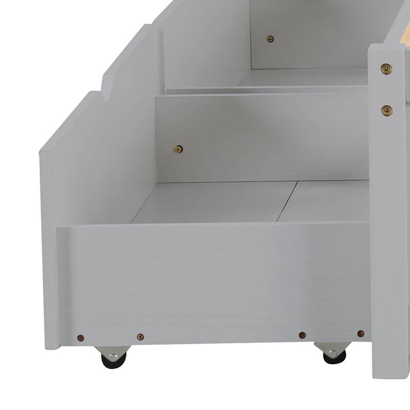 Contemporary Multifunctional Twin Size Wooden Platform Bed Frame