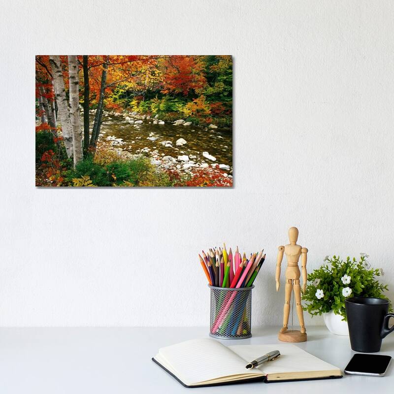 iCanvas "Autumn Landscape, Swift River, White Mountains, New Hampshire, USA" by Darrell Gulin Canvas Print - 8x12x0.75