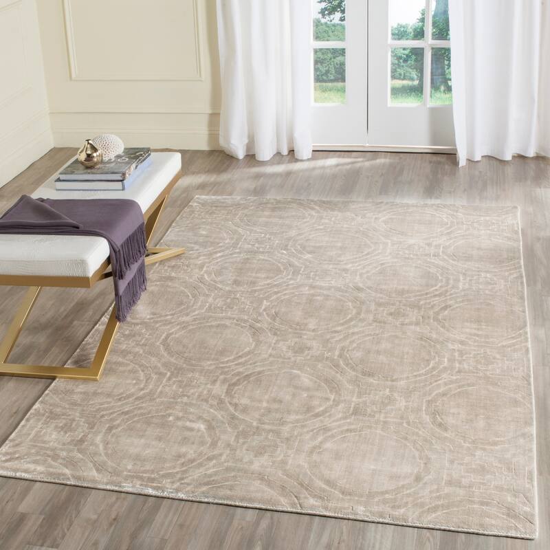 SAFAVIEH Handmade Mirage Gresa Modern Abstract Viscose Rug - 5' x 8' - Silver