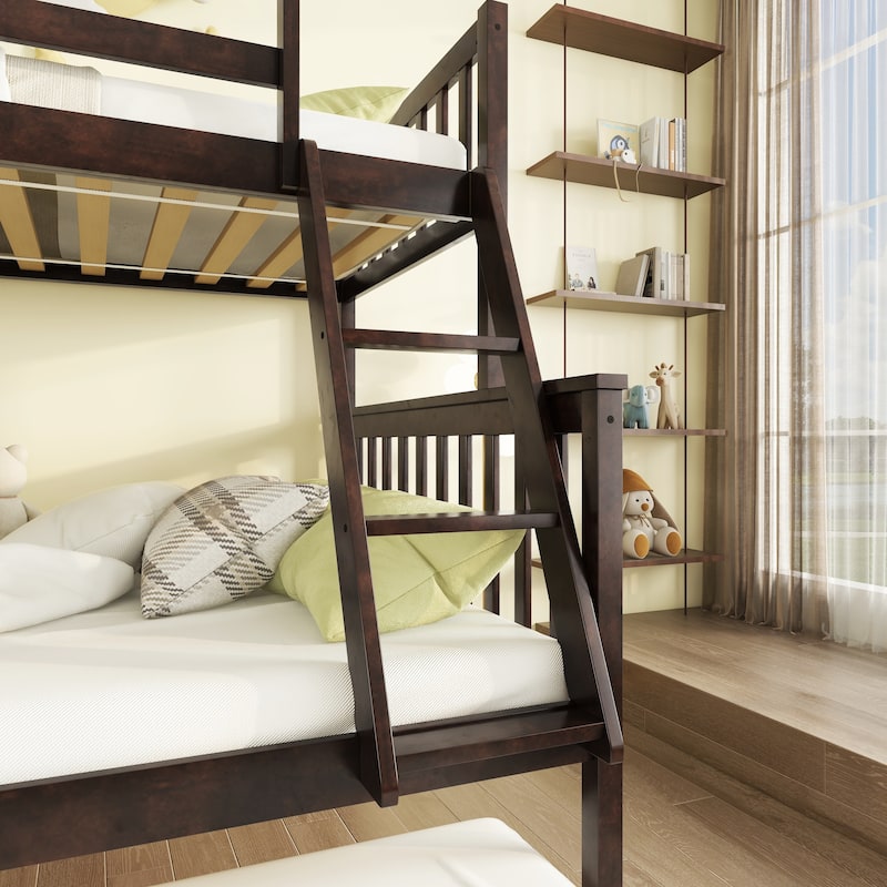 Twin Over Full Bunk Bed with 3-in-1 Trundle