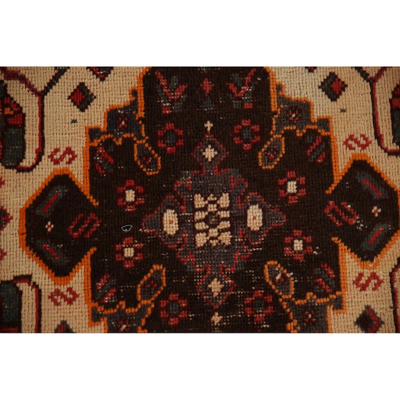 Vegetable Dye Tribal Shiraz Persian Rug Handmade Vintage Wool Carpet - 6'11"x 9'11"