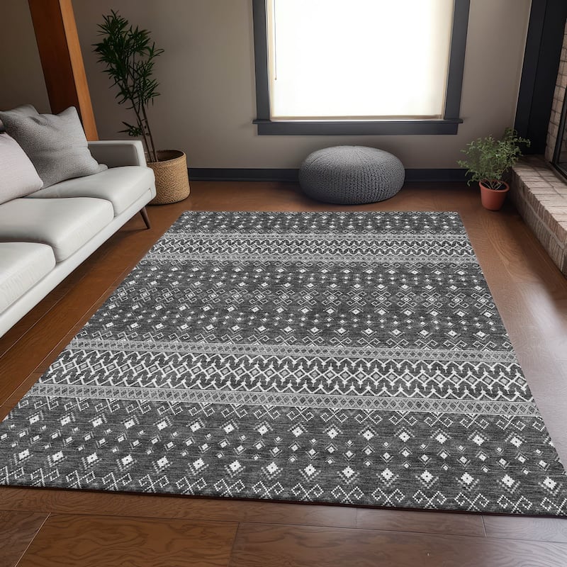Premium Washable Super Soft Boho Moroccan Mayfield Rug - Gray - 5' x 7' 6" - Rectangle