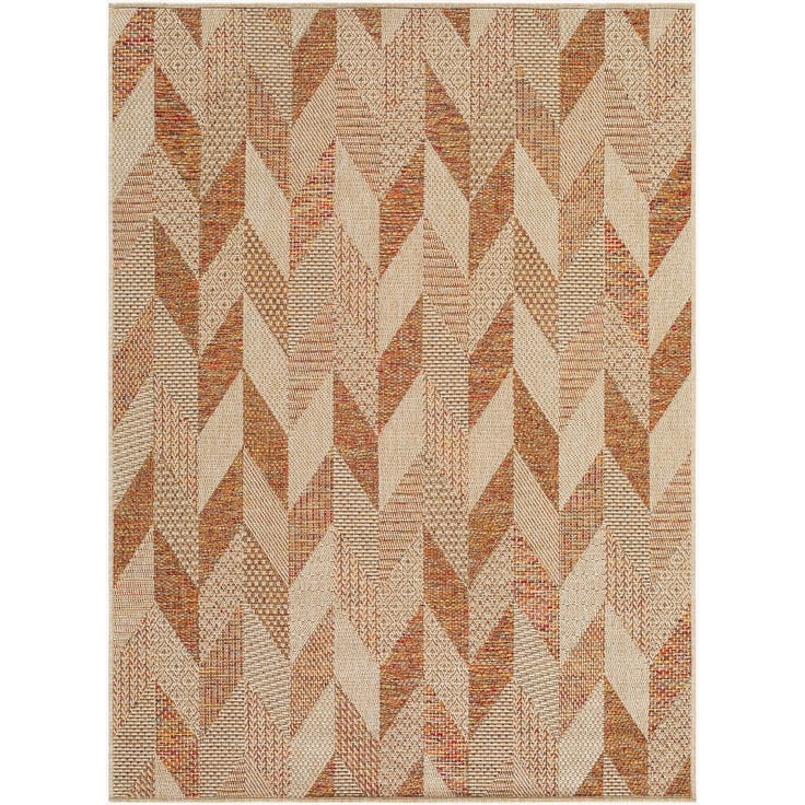 Livabliss Crete Cottage Indoor/Outdoor Area Rug - 6'3" x 9' - Beige/Khaki