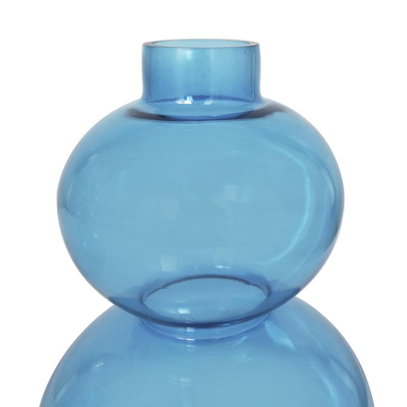 Glass Bubble Decorative Vase with Various Sizes - Set of 2 Blue - Roche River Decor