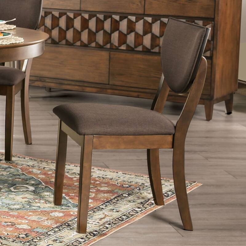 Oskam Mid-Century Modern Wood Side Chairs by Furniture of America (Set of 2) - Walnut