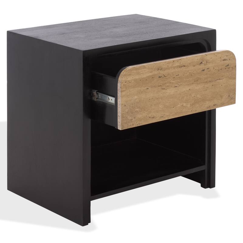 SAFAVIEH Couture Halcyon Travertine-Drawer Nightstand