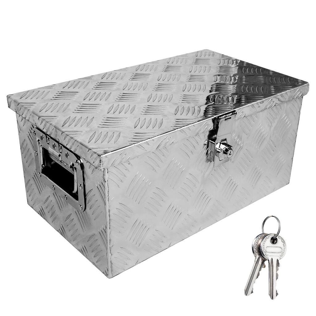 20 Inch Aluminum Truck Tool Box, Truck Bed Tool Storage Box with Side Handle,Lock and 2 Keys