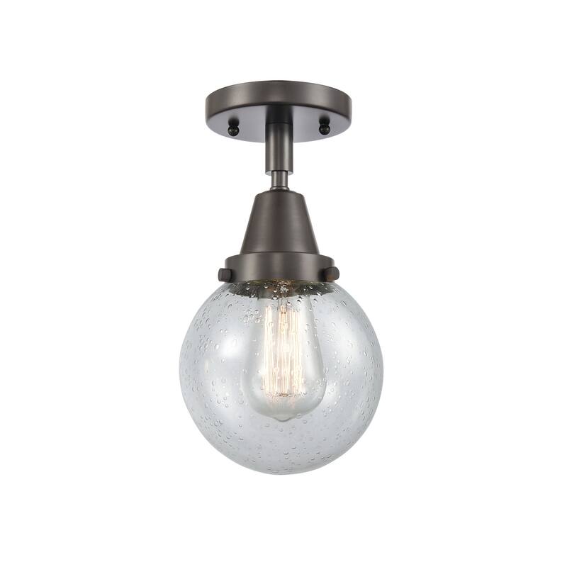 Innovations Lighting 447-1C-11-6 Beacon Flush Mount Beacon 6" Wide - Oil Rubbed Bronze / Seedy