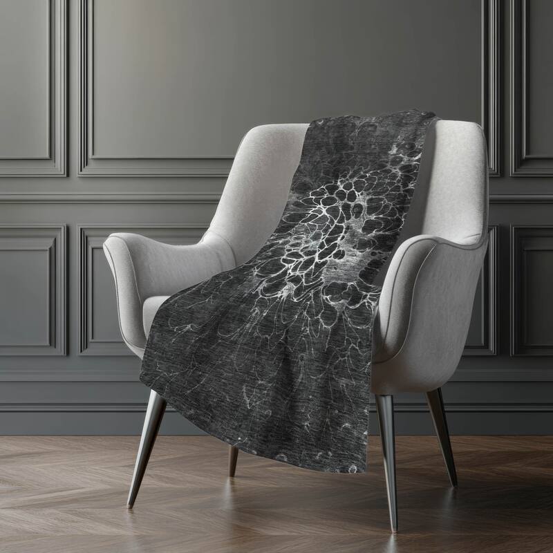 Premium Machine Washable Modern Floral Sherpa Throw Blanket