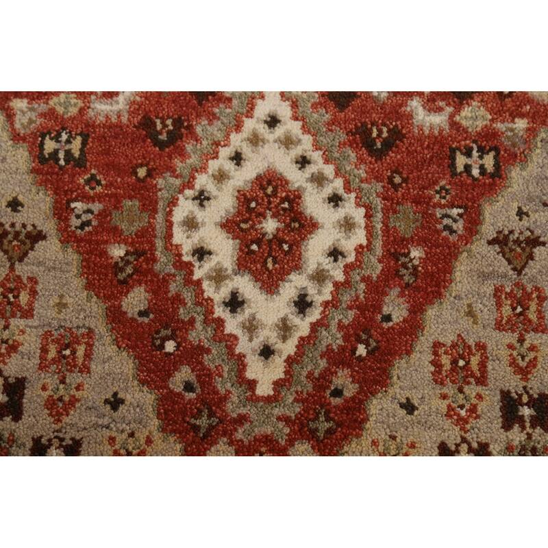 Geometric Heriz Serapi Indian Foyer Rug Handmade Wool Carpet - 2'10"x 5'4"